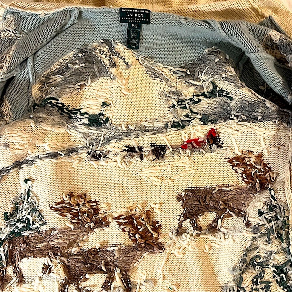 Ralph Lauren Vintage Exclusive Hand knit hooded cardigan sweater winter,sled,dog - Picture 9 of 15